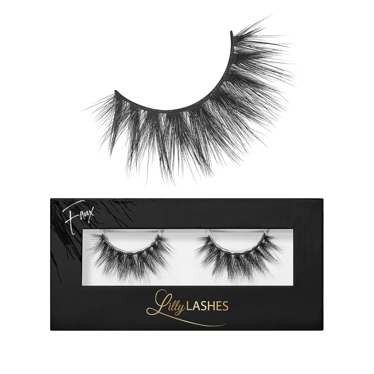 Showcases the product's appearance and quality, allowing customers to see the eyelash design and fullness. Displays the product in its retail packaging to communicate brand identity and…