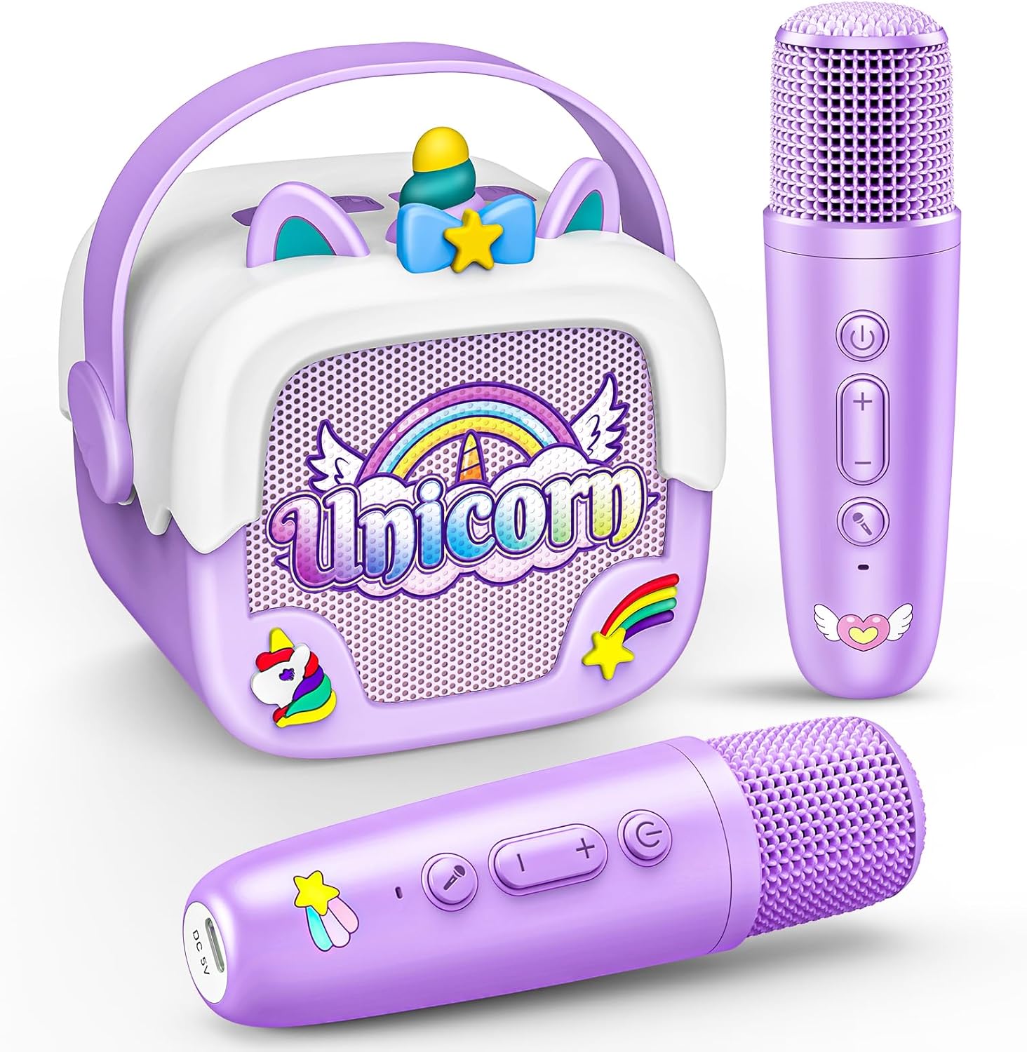 Main Images for Mini Karaoke Machine for Kids Girls: Unicorn Portable Bluetooth Speakers with 2 Wireless…