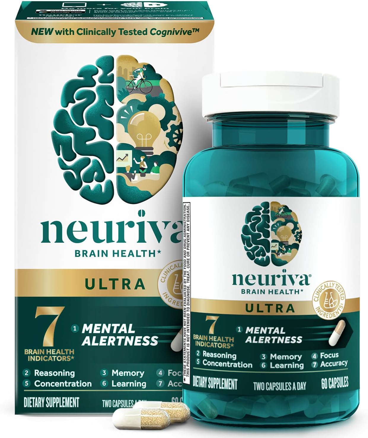NEURIVA Ultra Decaffeinated Clinically Tested Nootropic Brain Supplement for…