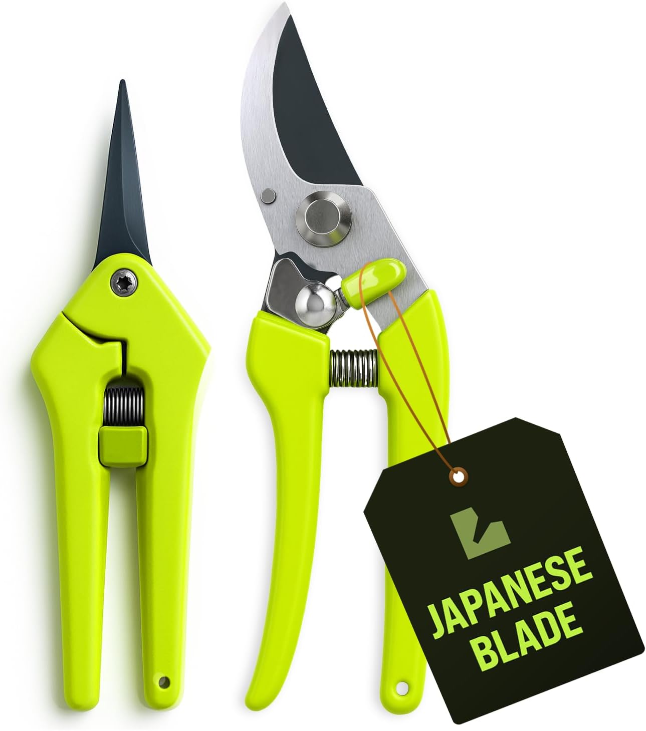 Showcases the product set of pruning shears with Japanese blade, highlighting the quality and specific type of tool. Displays the different pruning tools included in the set, allowing customers to…