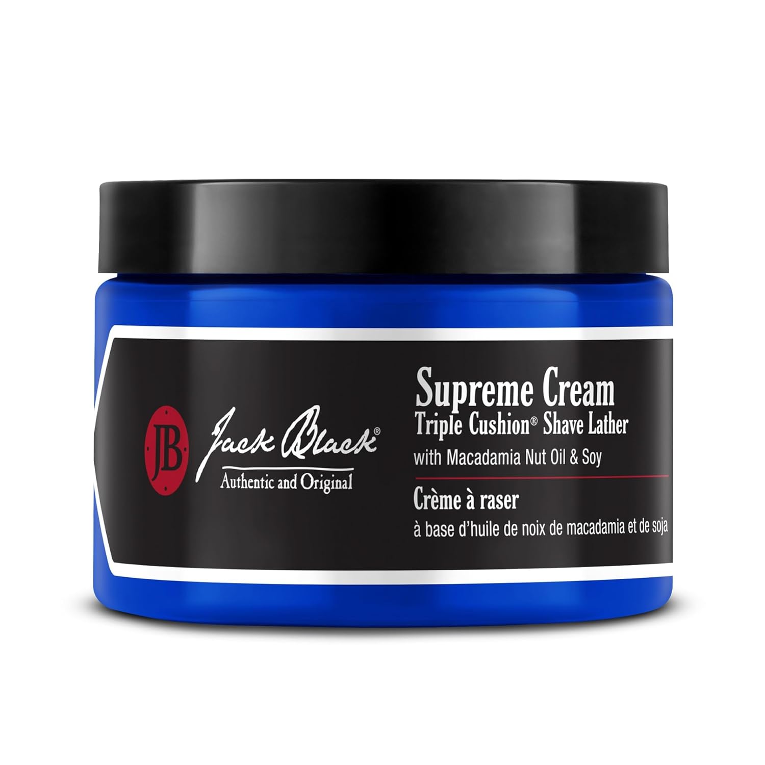 Showcases the product container clearly to allow customers to identify the shaving cream and its brand.