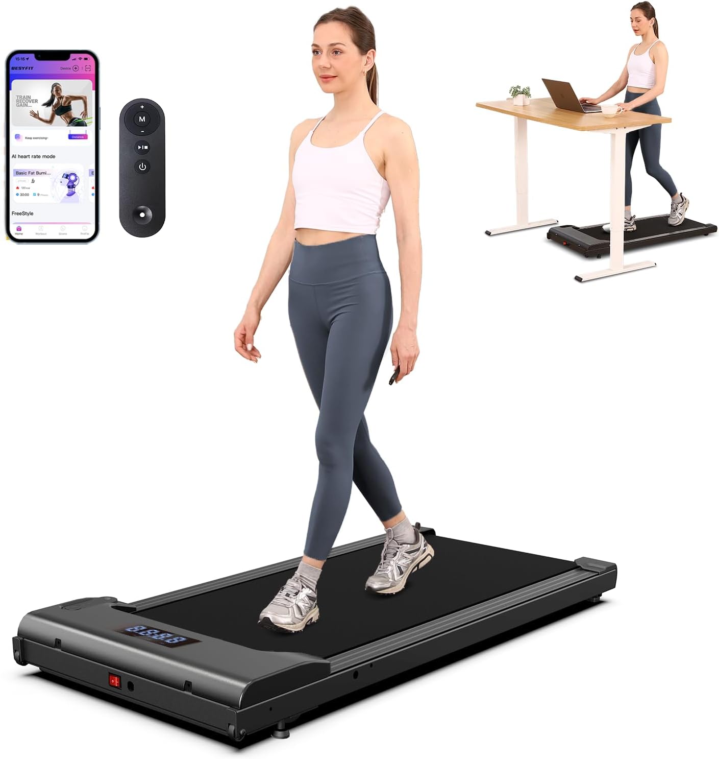 Main Images for Lichico Walking Pad Under Desk Treadmill，Portable Small Treadmills for Home and…