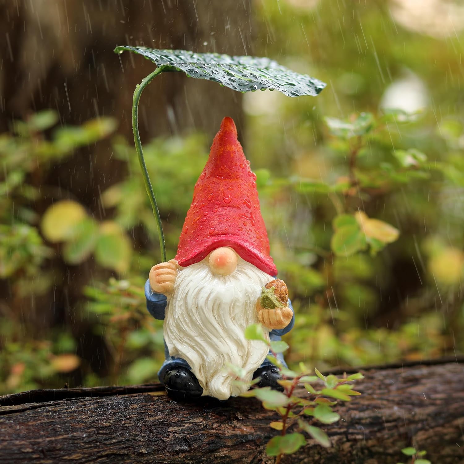 Showcases the product in a charming outdoor scene to evoke whimsy and appeal to garden enthusiasts. Enhances the visual appeal by showing the product in a rainy environment, adding a magical and…