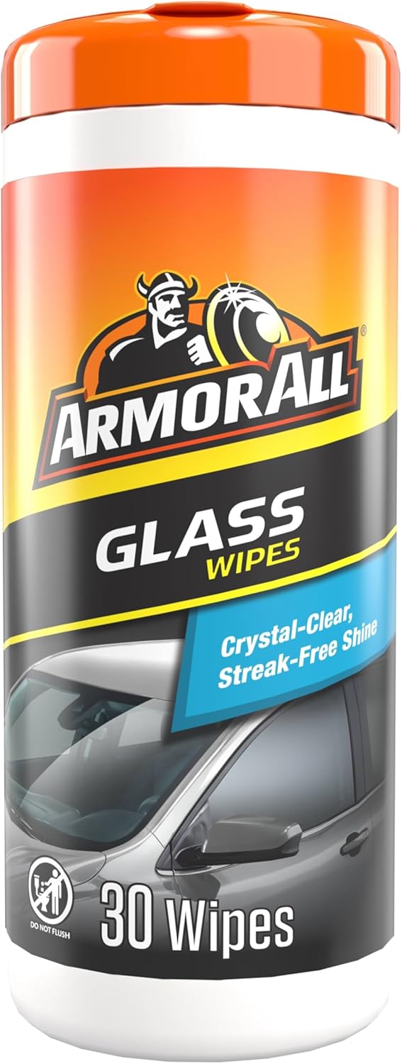 Showcases the product packaging to clearly communicate what the item is and its primary use for cleaning glass surfaces.