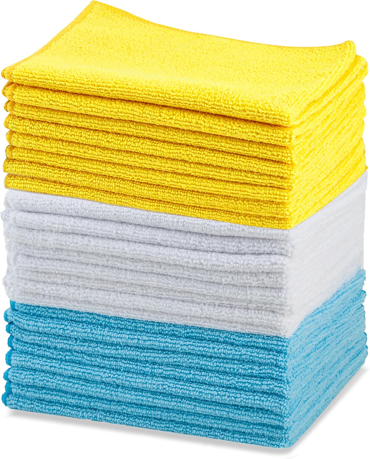 Showcases the product's variety of colors and quantity, emphasizing the value proposition of the microfiber cloth set. Displays the different color options available in the set, allowing customers…