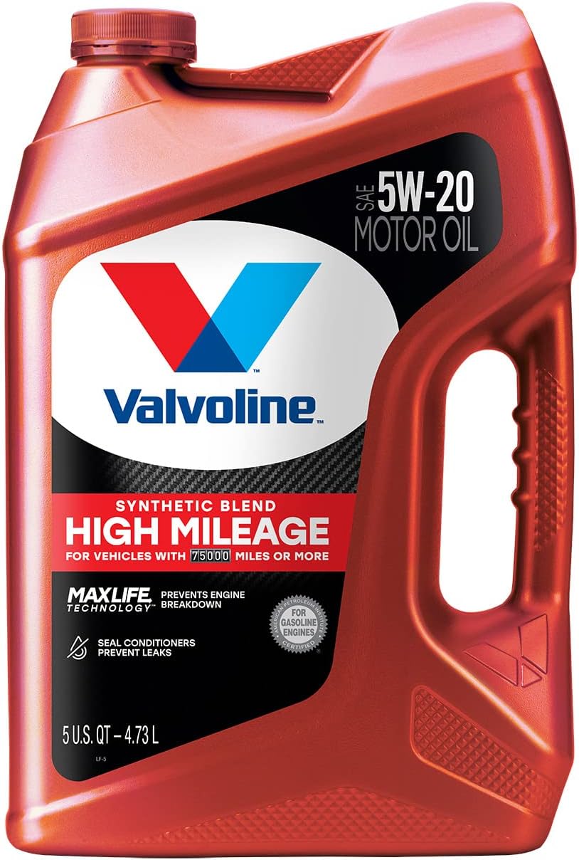 Valvoline High Mileage with MaxLife Technology SAE 5W-20 Synthetic Blend Motor…