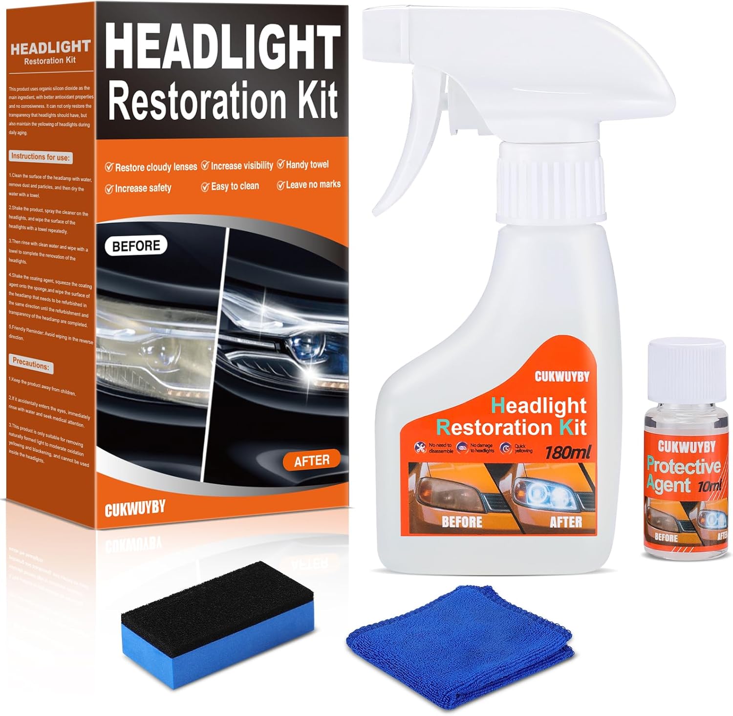 Headlight Restoration Kit Headlight Cleaner Head Light Cleaner Removing…