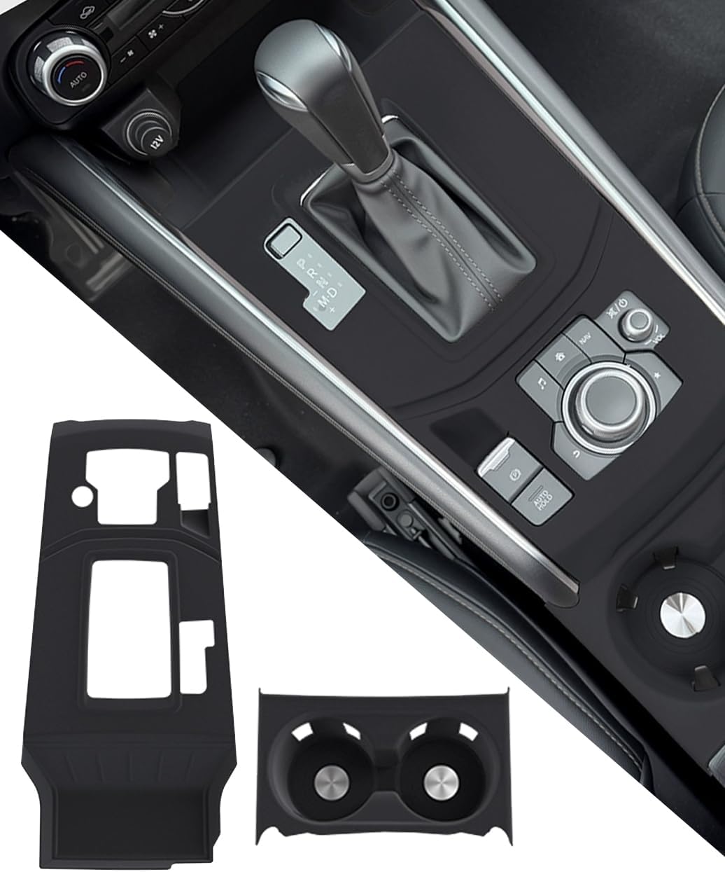 Showcases the vehicle's center console design and controls to highlight the interior quality and features.