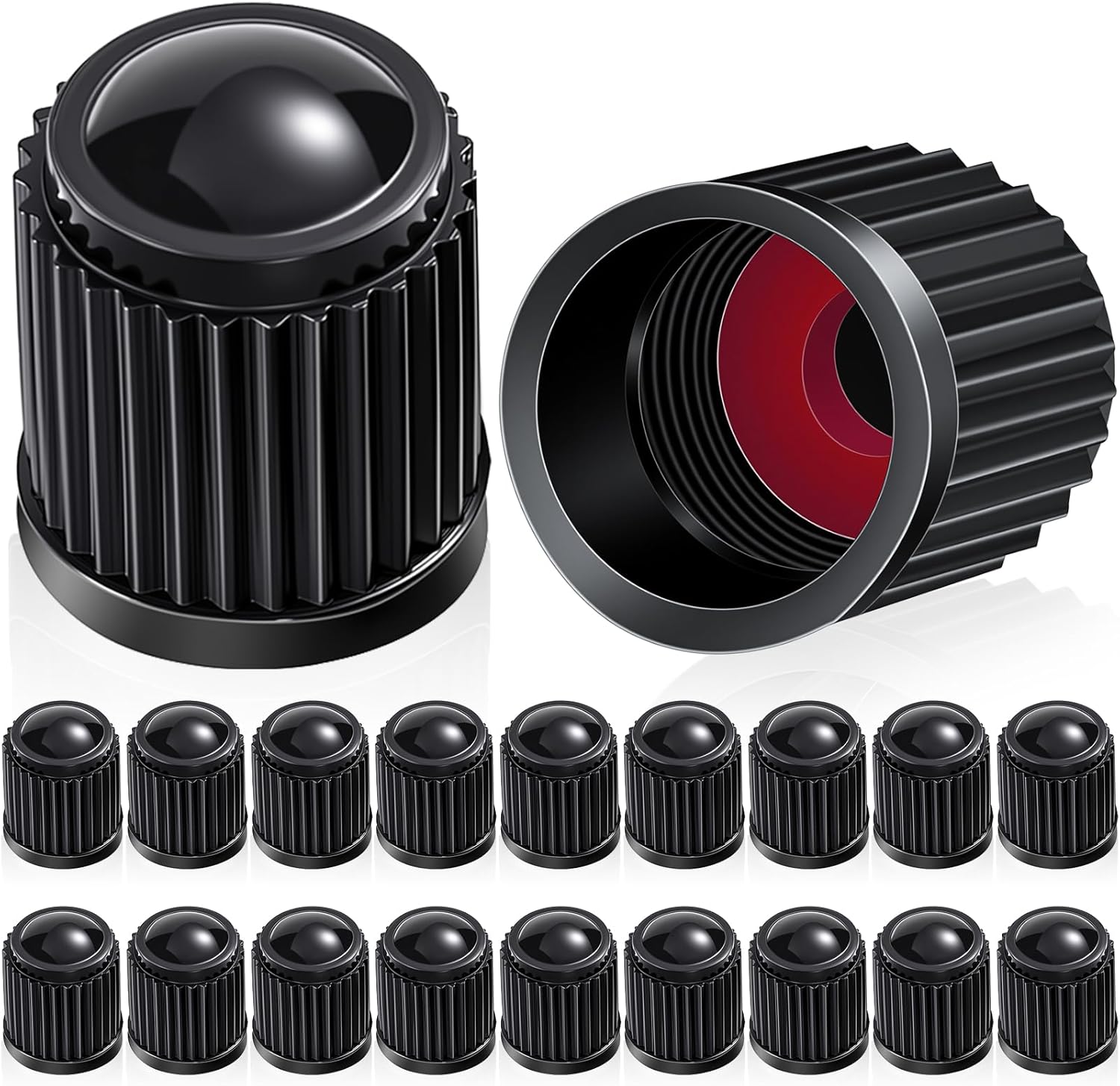 Outus 20 Pcs Tire Valve Stem Caps Car Tire Caps Plastic Universal Black Valve…