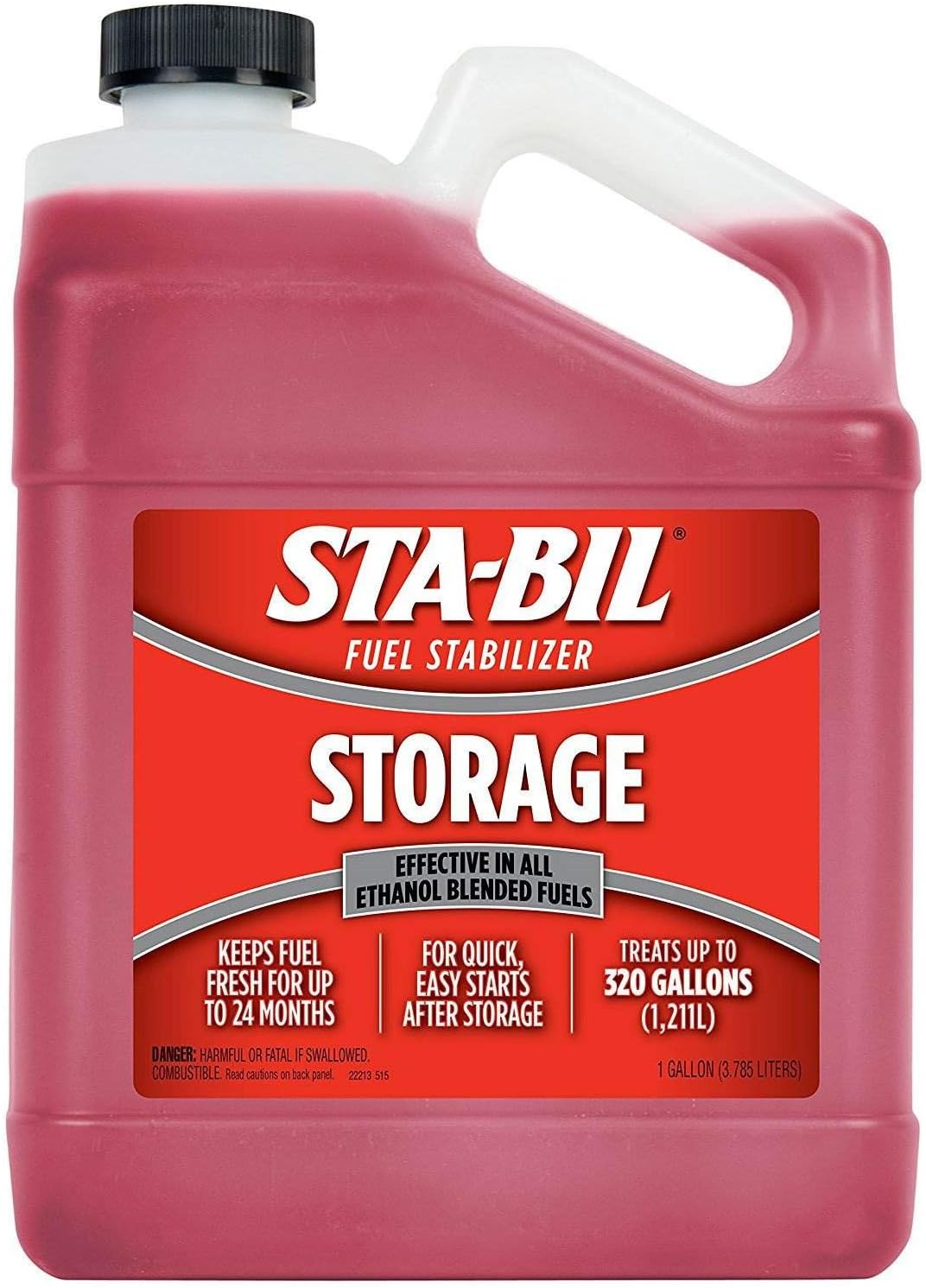 Shows the product container and label clearly to communicate its function as a fuel stabilizer for storage.