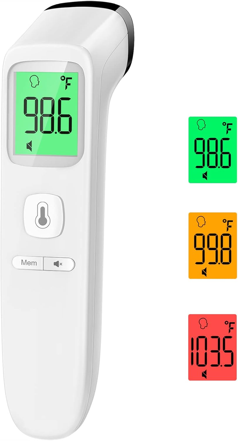 Showcases the product's clear digital display and color-coded temperature readings for easy interpretation.