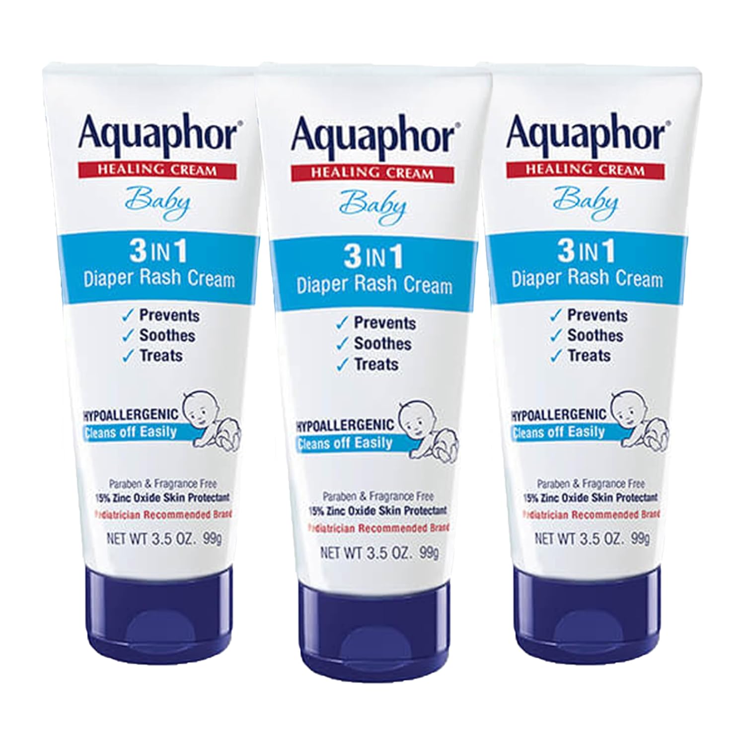 Shows multiple tubes of the same product to highlight that it's available in different sizes or quantities. Clearly displays the product packaging and highlights its key features as a 3-in-1 diaper…