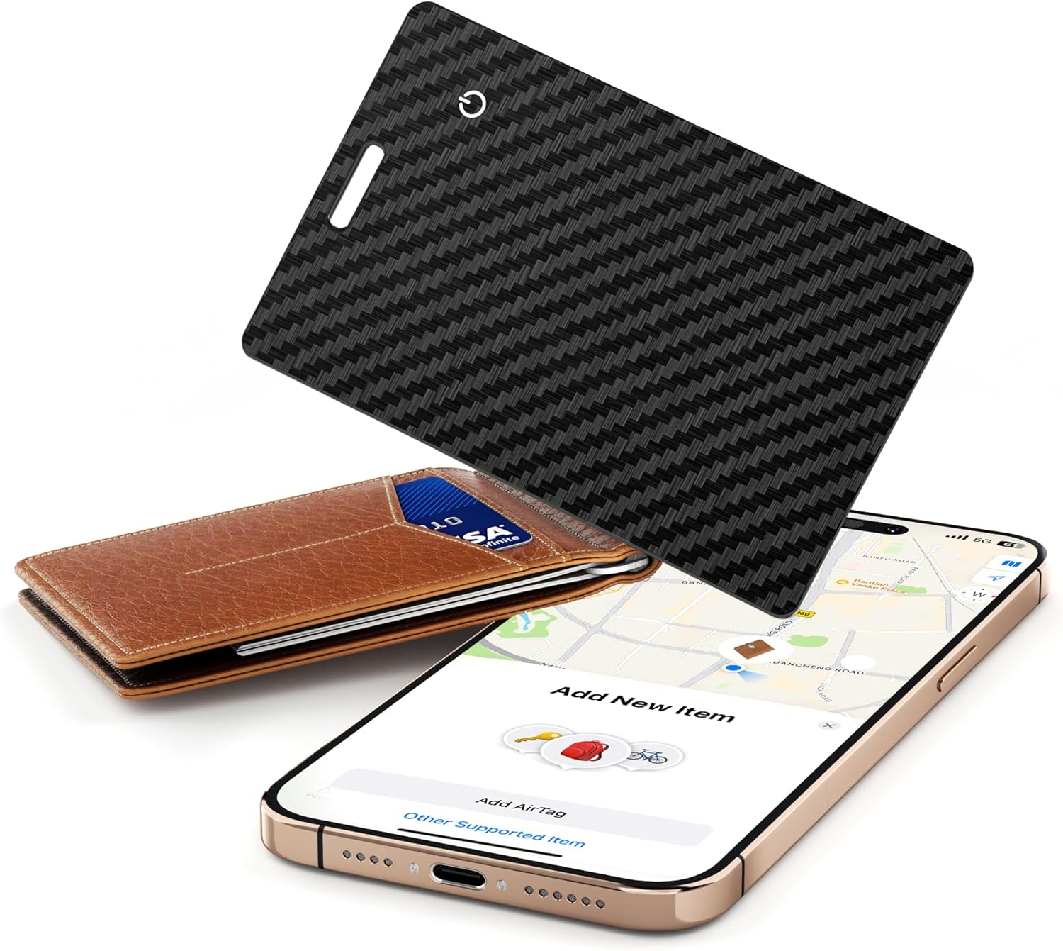 Showcases the product's sleek carbon fiber design and slim form factor, emphasizing its premium look and portability. Demonstrates how the product fits…
