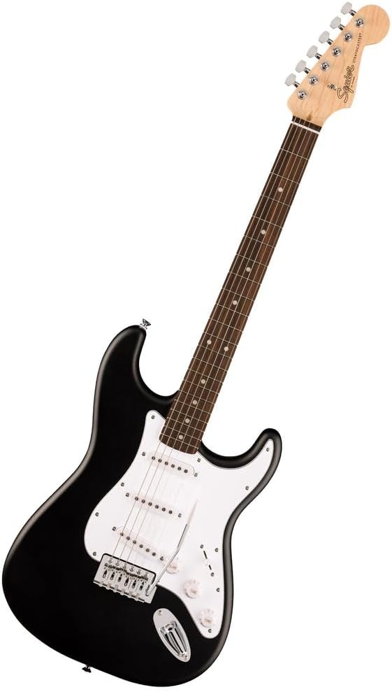 Showcases the full electric guitar against a white background to clearly display its design and features.
