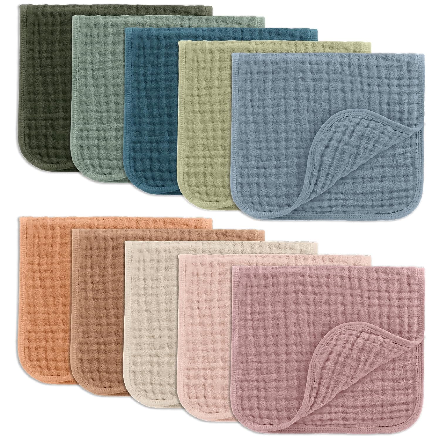 Showcases the range of color options available for the product, allowing customers to see all choices at once. Displays the textured surface of the product, highlighting its soft and absorbent…