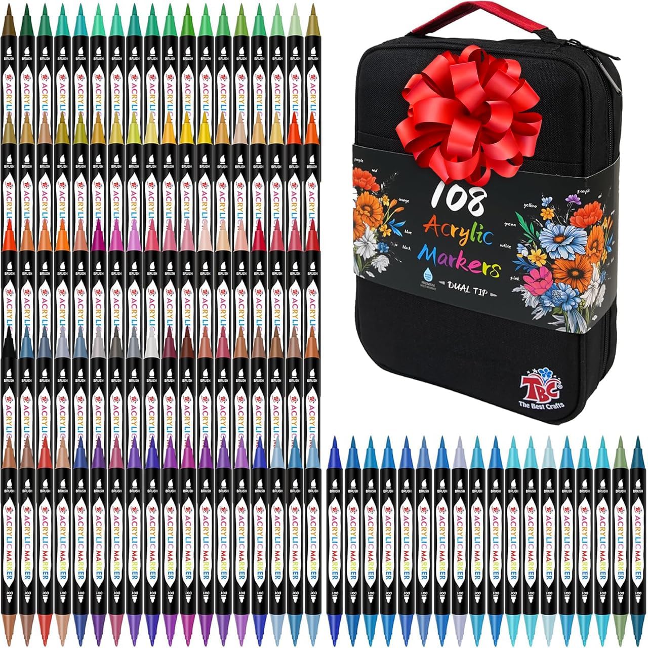 Main Images for TBC The Best Crafts 108 Colors Dual Tip Acrylic Paint Markers