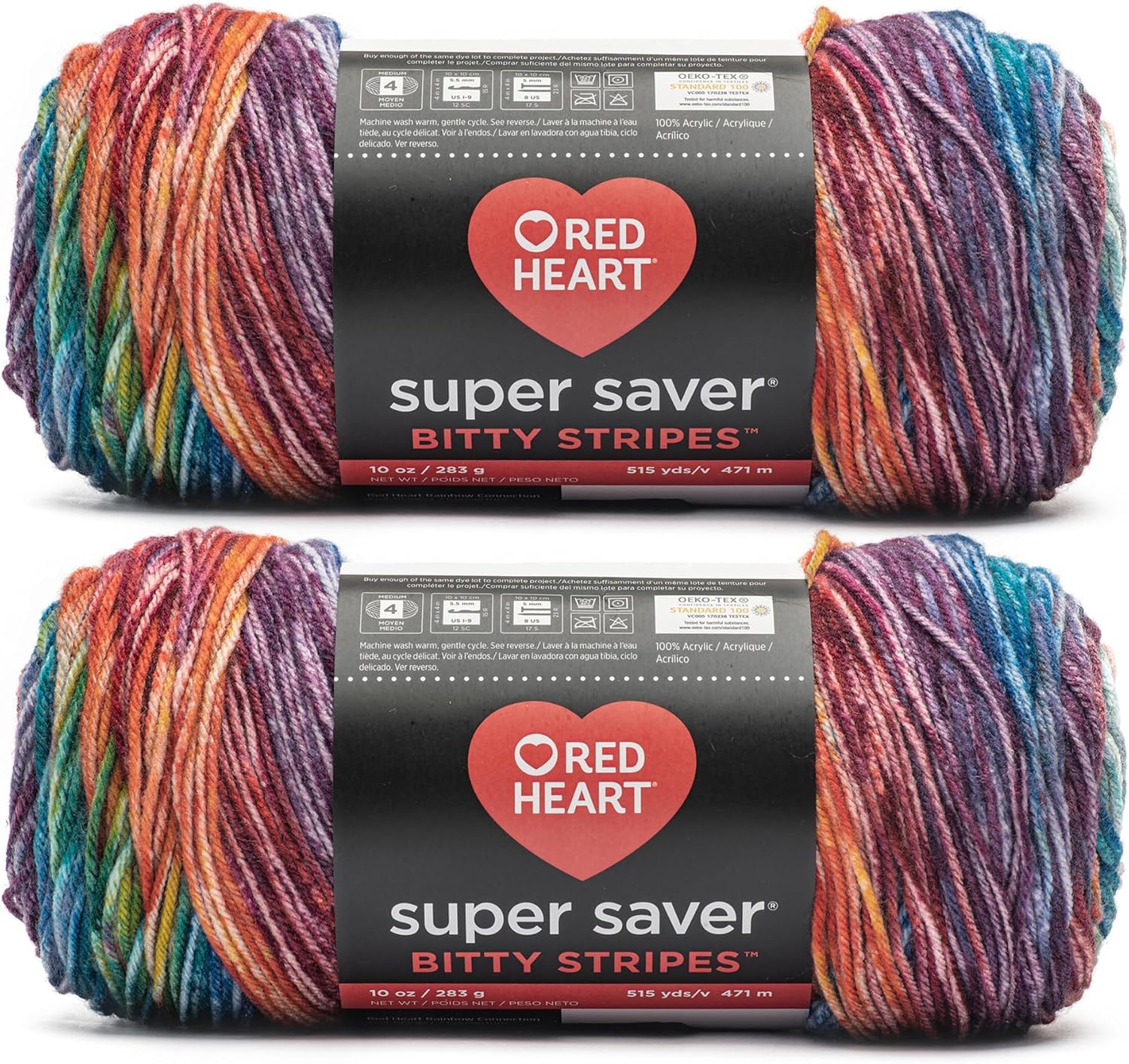 Red Heart Super Saver Bitty Stripes Crayon Box Yarn