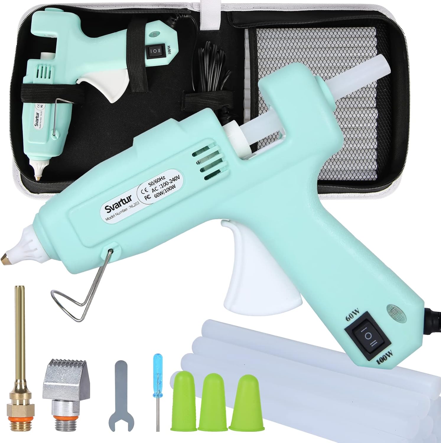 Main Images for Full Size Hot Glue Gun Kit with 60W/100W/OFF Switch