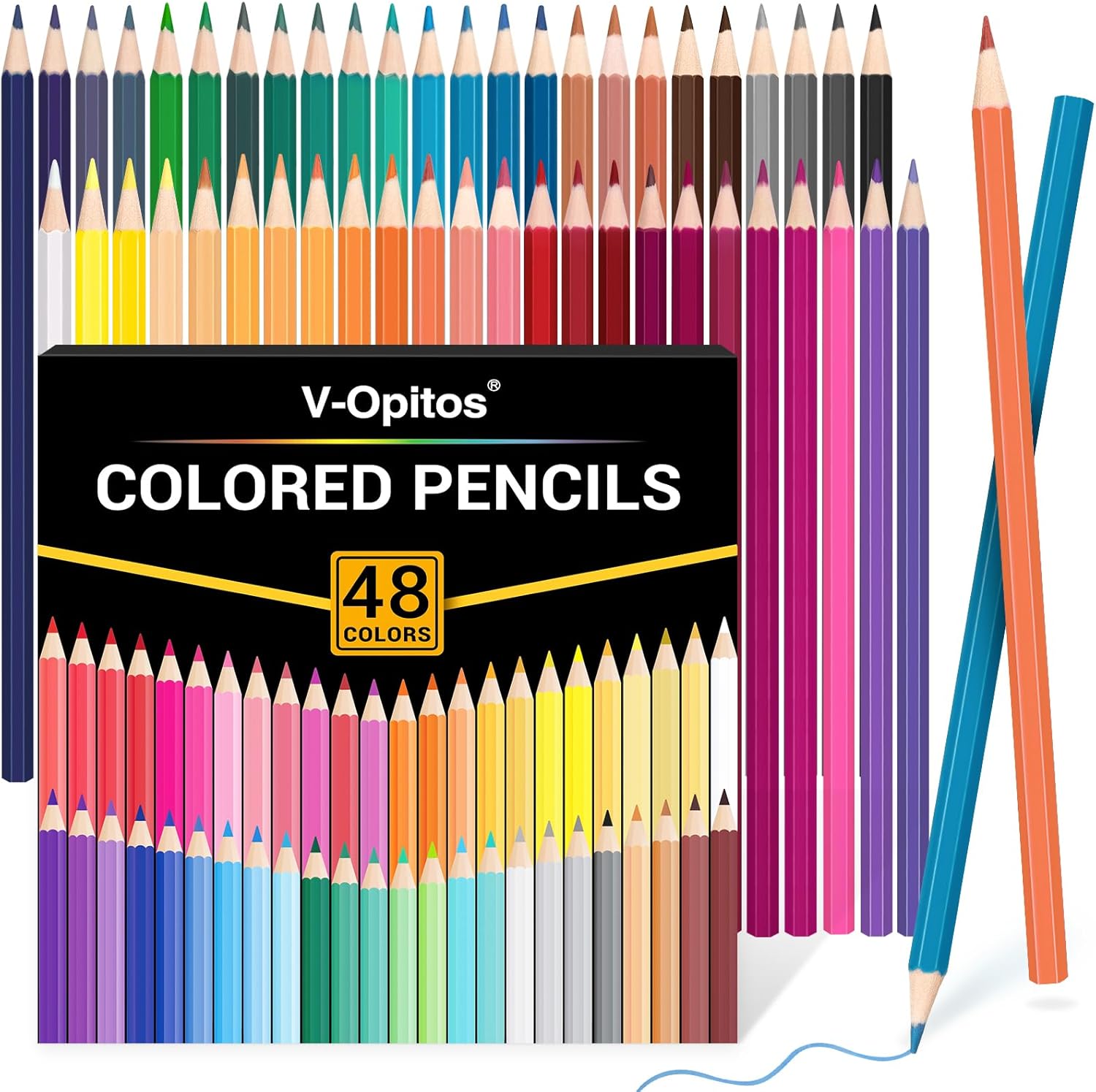 Showcases the wide range of colors available in the pencil set to appeal to artists and creative users. Highlights the extensive color selection to demonstrate product value and versatility for…