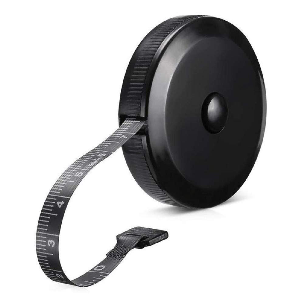Showcases the compact and sleek design of the measuring tape, emphasizing its portability and ease of use.