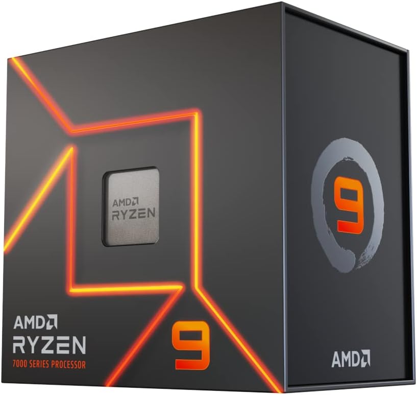 Showcases the retail packaging of the AMD Ryzen 9 processor, emphasizing the product's high-end status and brand identity.