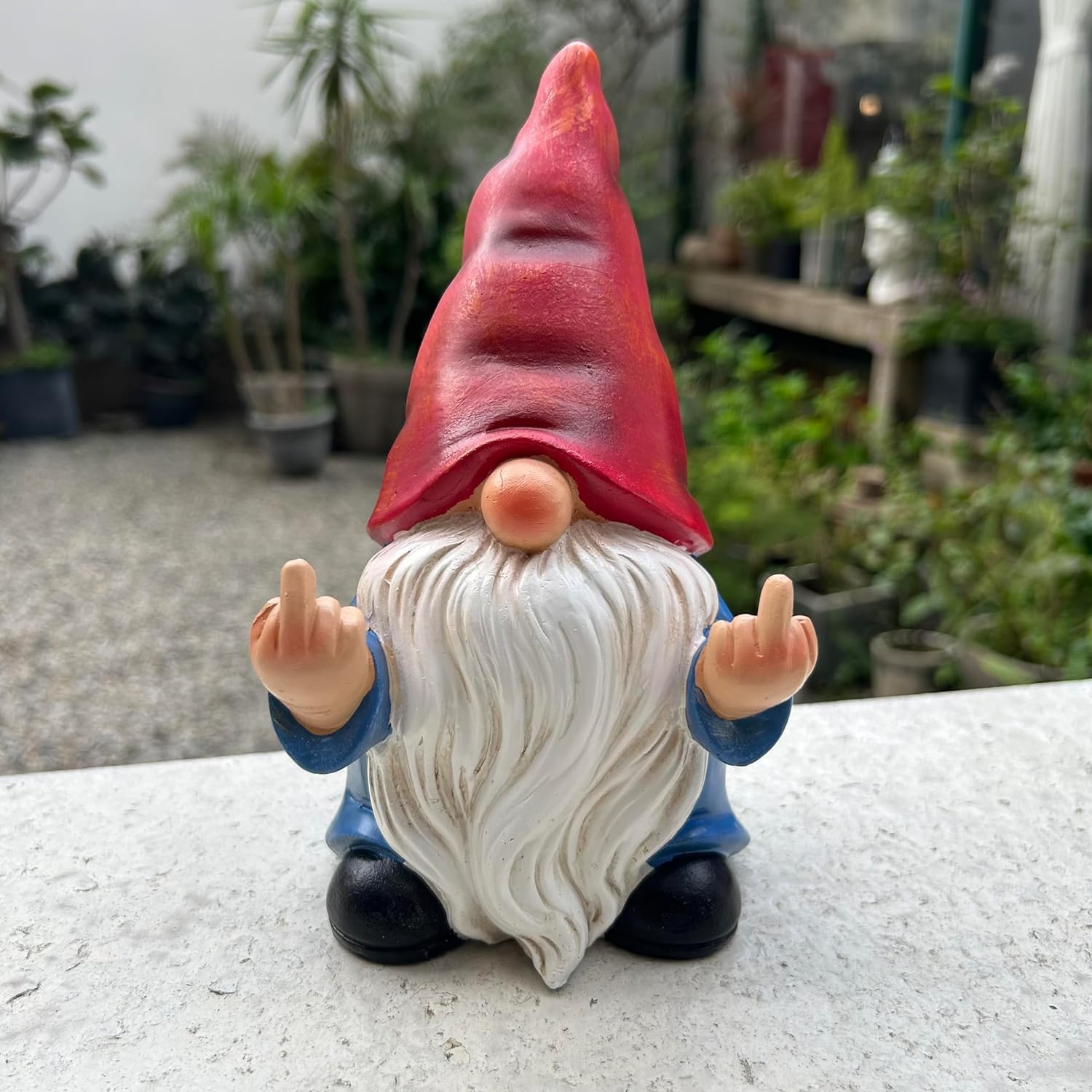 Generic Middle Finger Gnome Statue 7.8in， Naughty Garden Gnome Statue…