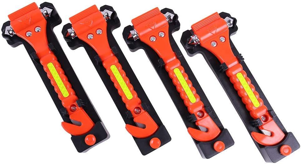 4 PCS GoDeCho Car Emergency Escape Window Breaker and Seat Belt Cutter Hammer…