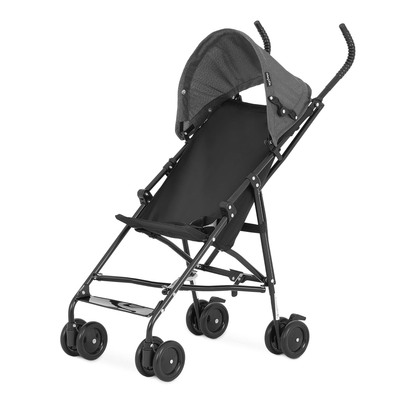 Showcases the compact and lightweight design of the stroller, emphasizing its portability and ease of use.