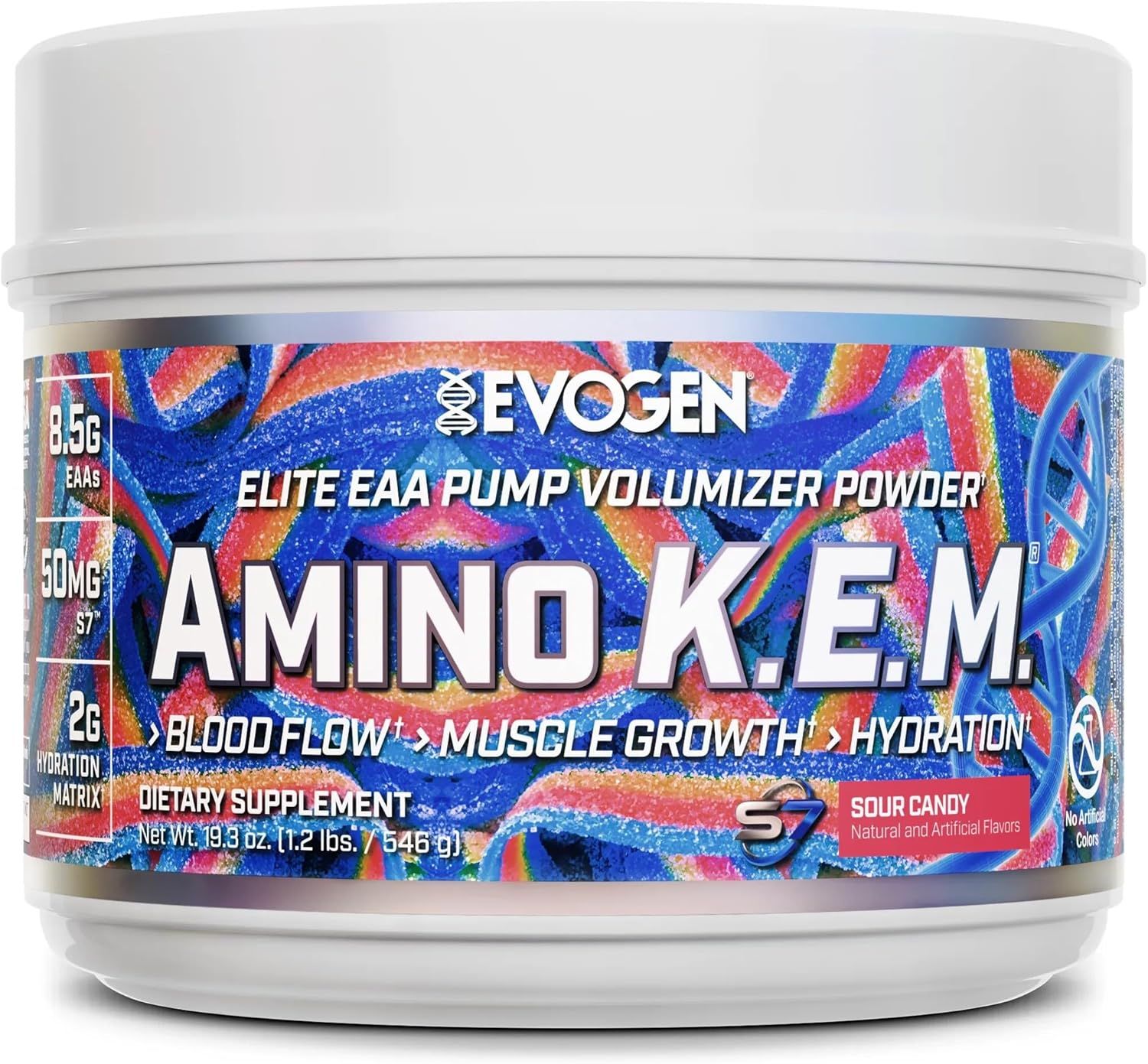 Shows the supplement container clearly against a white background to help shoppers identify the product and read key information like brand name, product name, and flavor.
