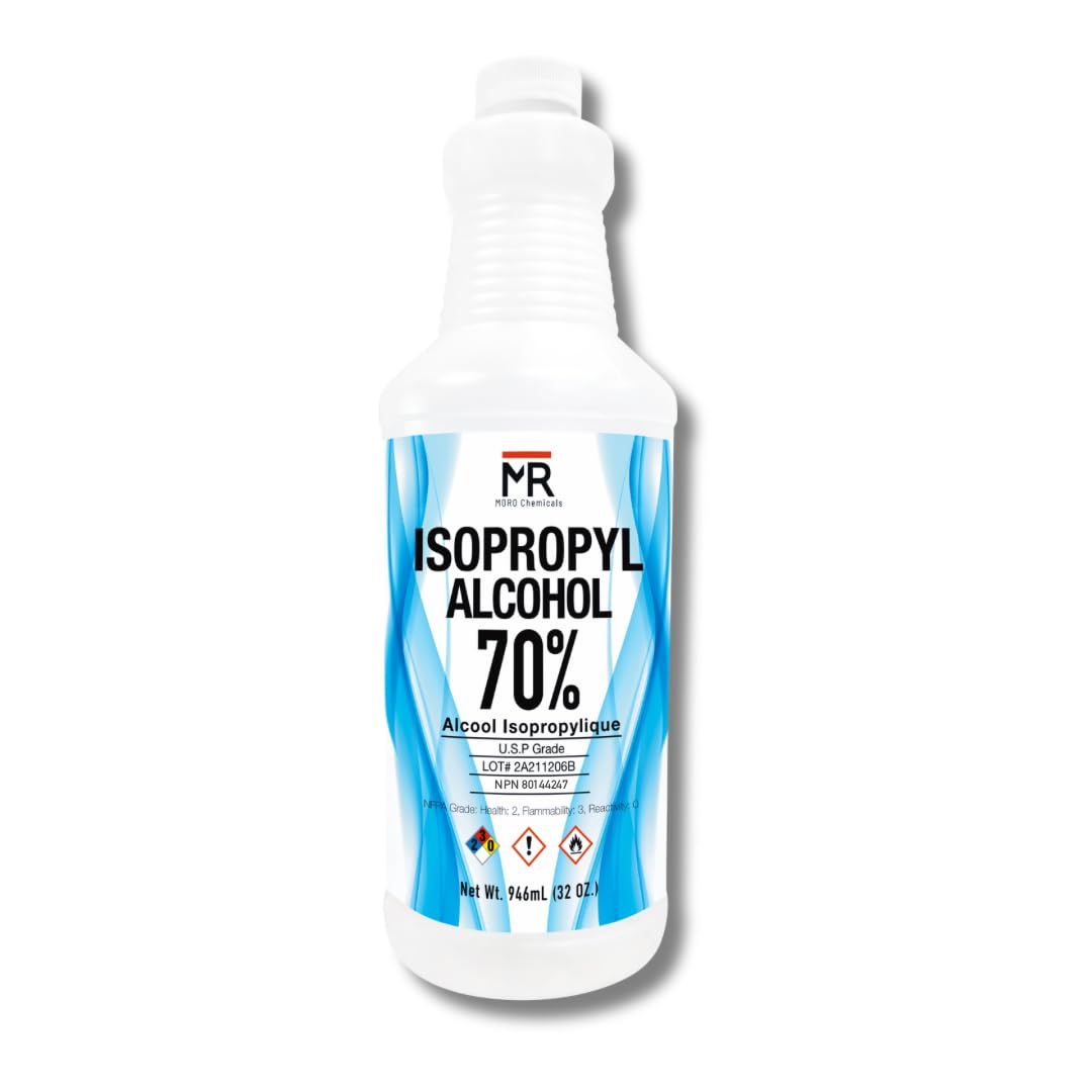 Shows the isopropyl alcohol bottle clearly on a white background to help shoppers quickly identify the product and its key details such as concentration and volume.