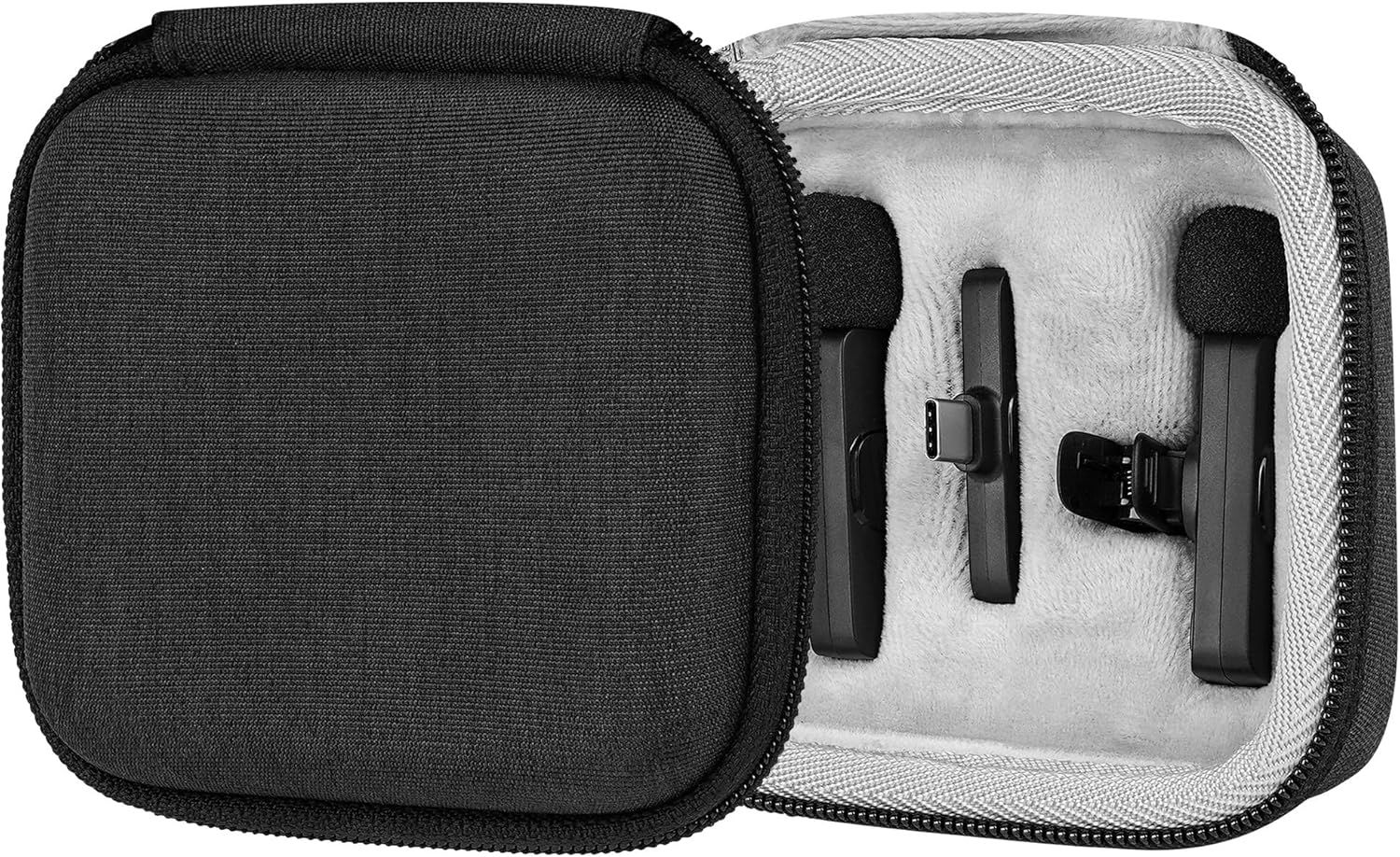 Shows the product with all included items and protective storage case to communicate what the buyer will receive and how the items are organized for safe…