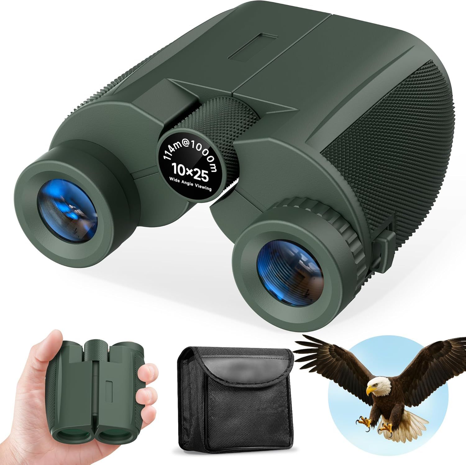 Leacco 10x25 Compact Binoculars for Adults and Kids