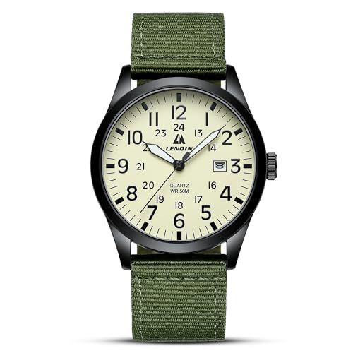 Displays the core product clearly on a clean white background to show the watch design, dial details, and military-style nylon strap for catalog browsing.