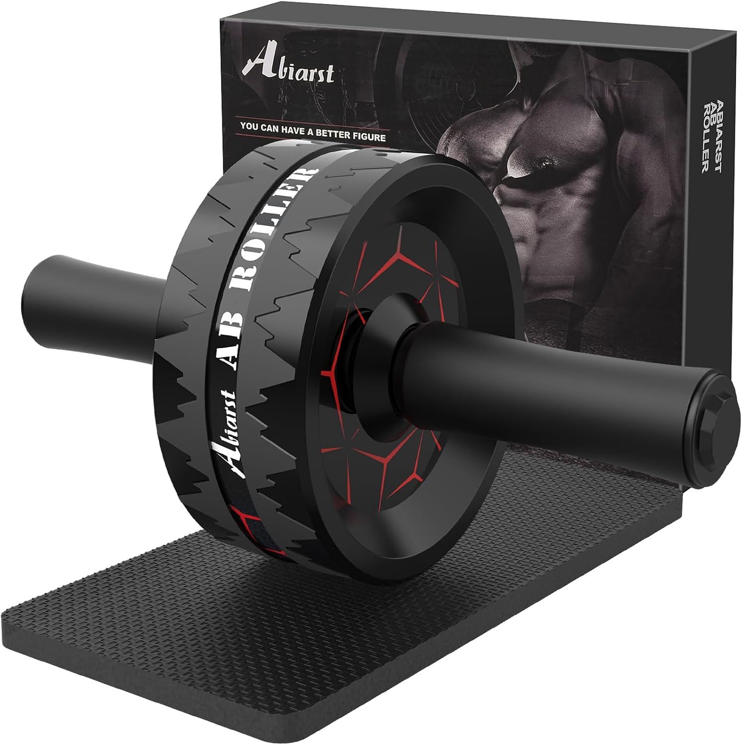 Displays the core ab roller exercise equipment clearly to show shoppers exactly what they will receive, including the wheel design, handles, and included…