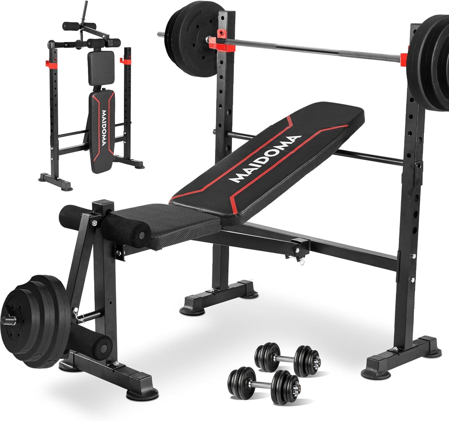 1500LBS 8 in 1 Weight Bench Set with Leg Extension/Curl and Preacher Curl