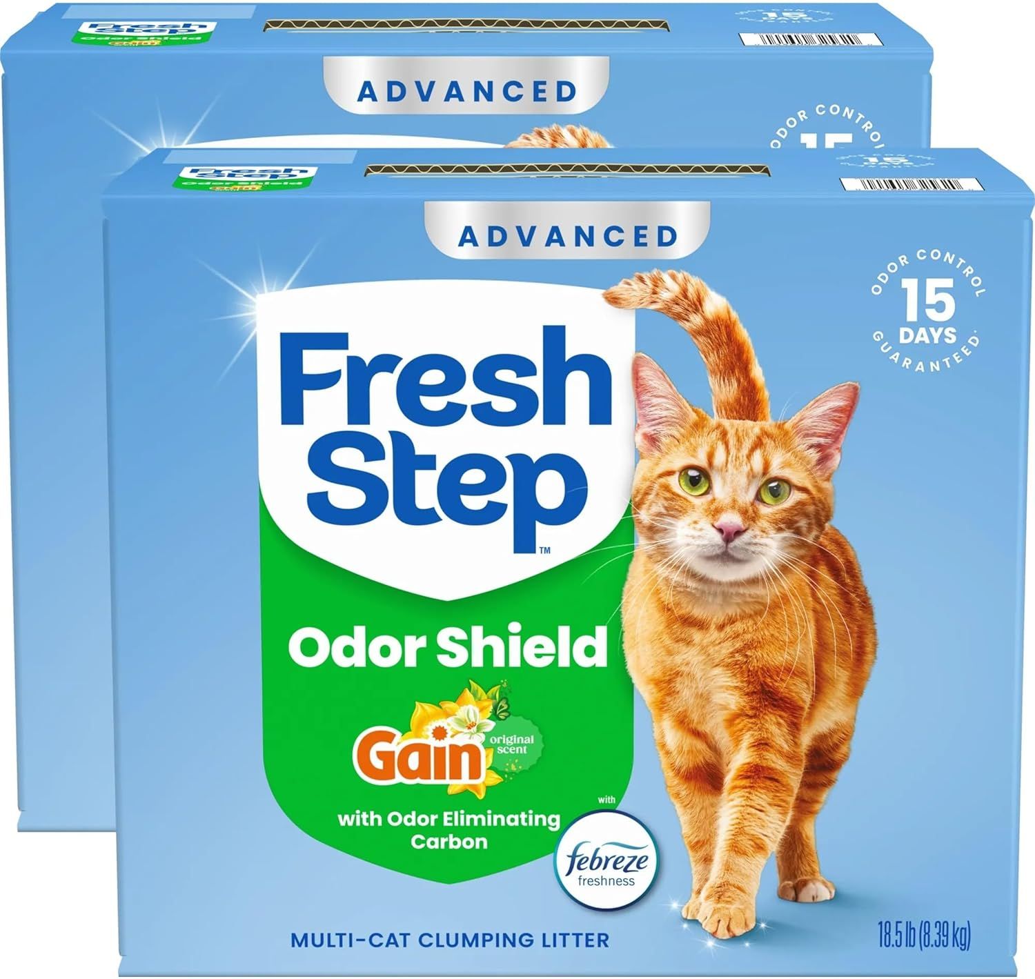 Fresh Step Odor Shield Advanced Multi Cat Clumping Litter with Febreze Freshness