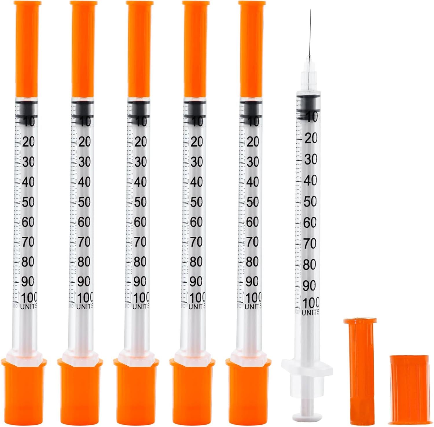 Displays the complete set of syringes with clear measurement markings to show buyers exactly what is included in the purchase and demonstrate the product's precision dosing capability. Shows all…