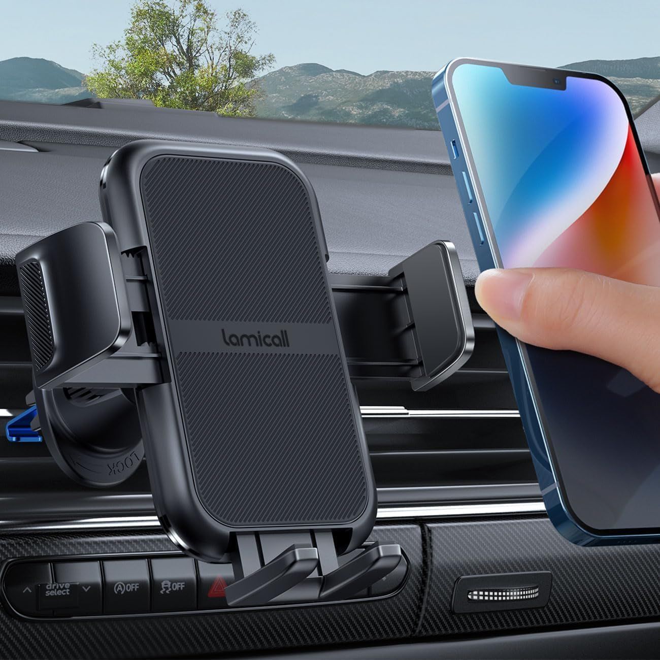 Lamicall 2026 Wider Clamp & Metal Hook Car Phone Holder Vent [Thick Cases…