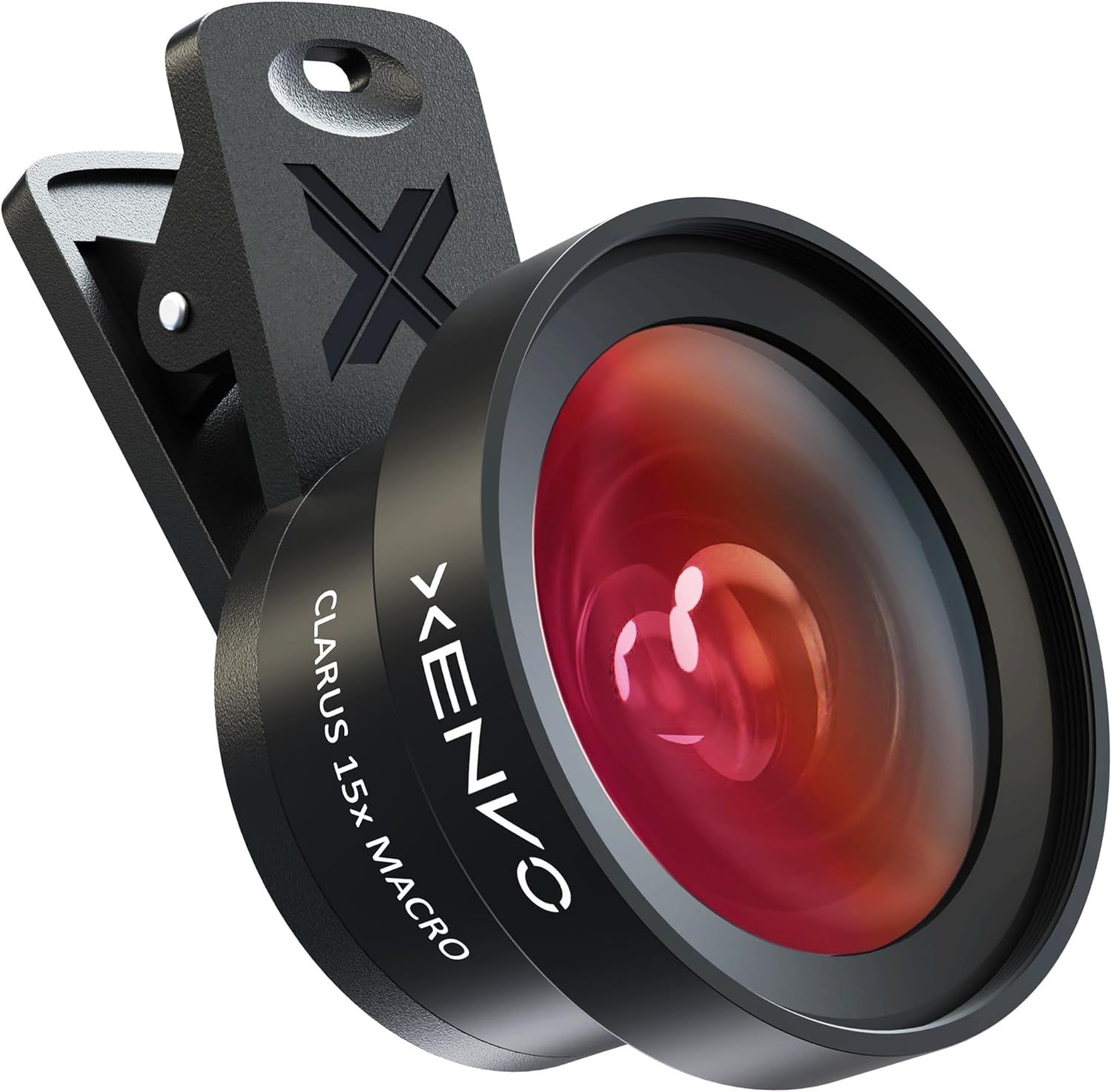 Shows the core product, a clip-on macro lens attachment for smartphones, clearly displaying its design, branding, and optical quality to help shoppers understand what they are purchasing.