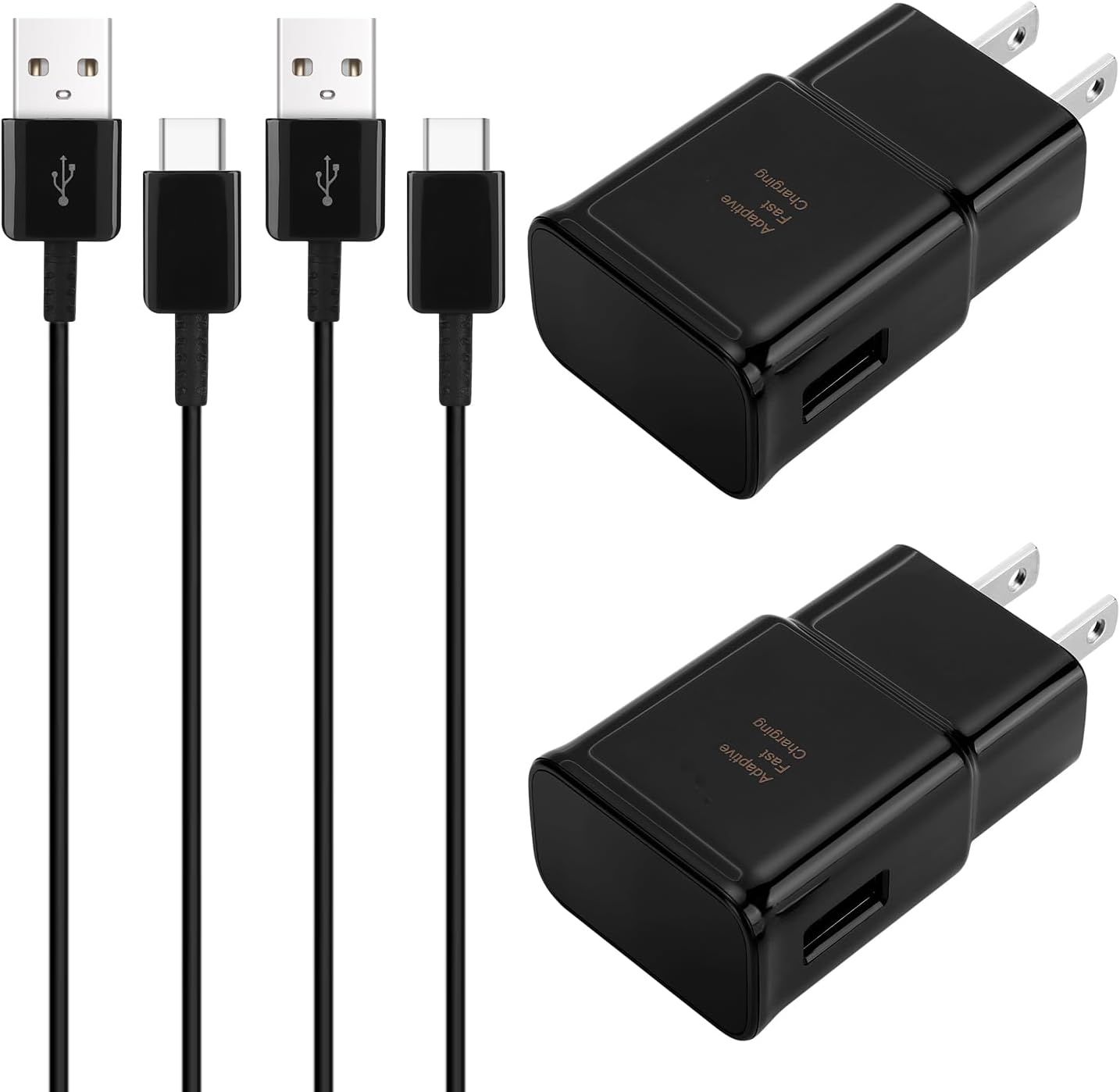 Displays the complete charging kit including multiple USB cables and wall adapters to show shoppers exactly what they will receive in the package. Shows the included accessories and components that…