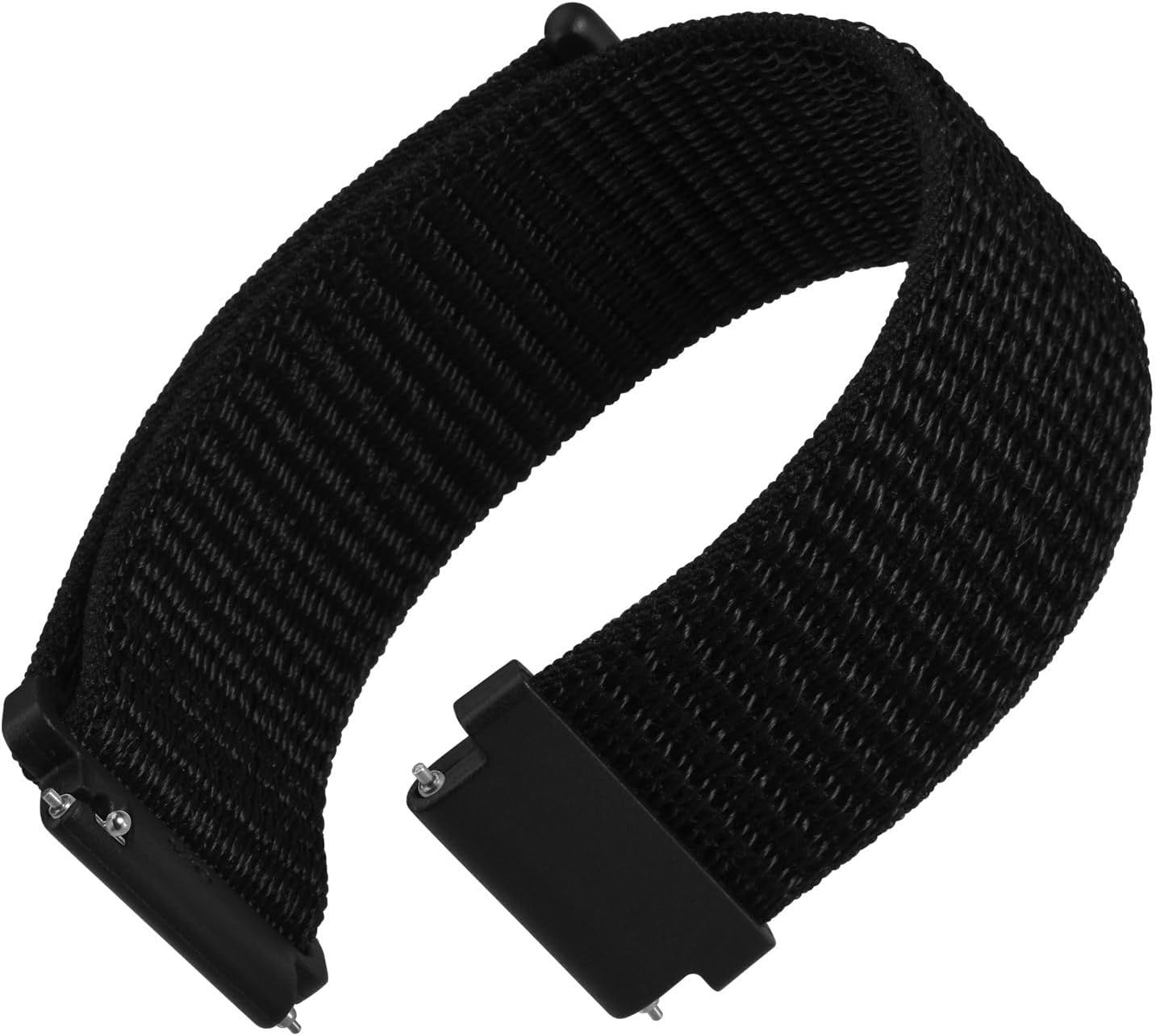 Displays the core product, a black nylon watch strap with quick-release pins, clearly showing its construction and hardware to help shoppers understand what they are purchasing.