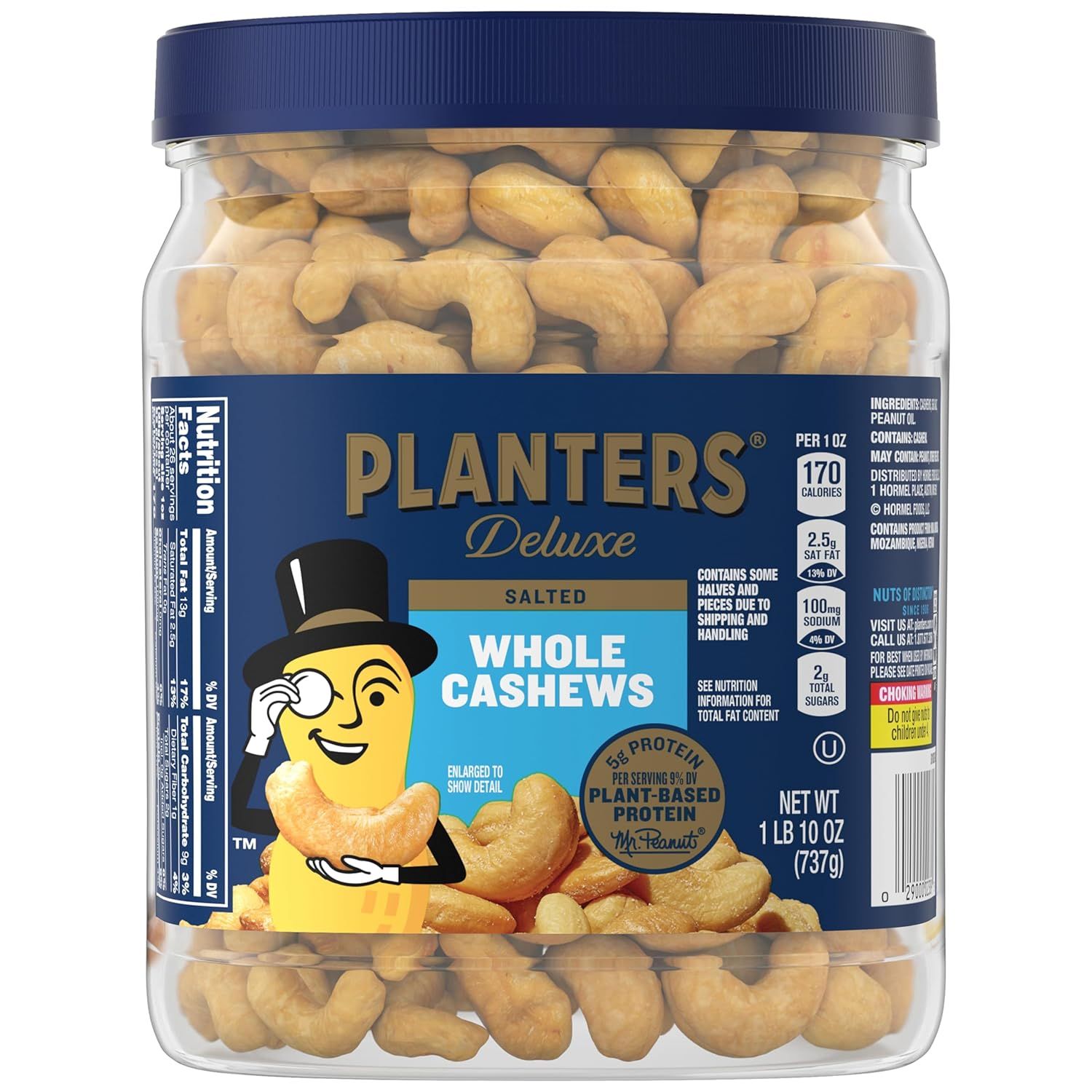 PLANTERS Fancy Whole Cashews with Sea Salt