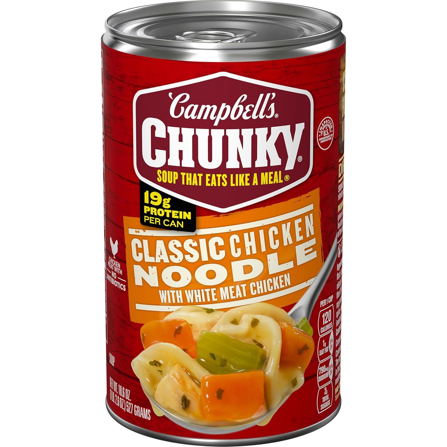 Shows the Campbell's Chunky soup can as the core sellable product in a clean catalog-style presentation, allowing shoppers to clearly identify the product,…
