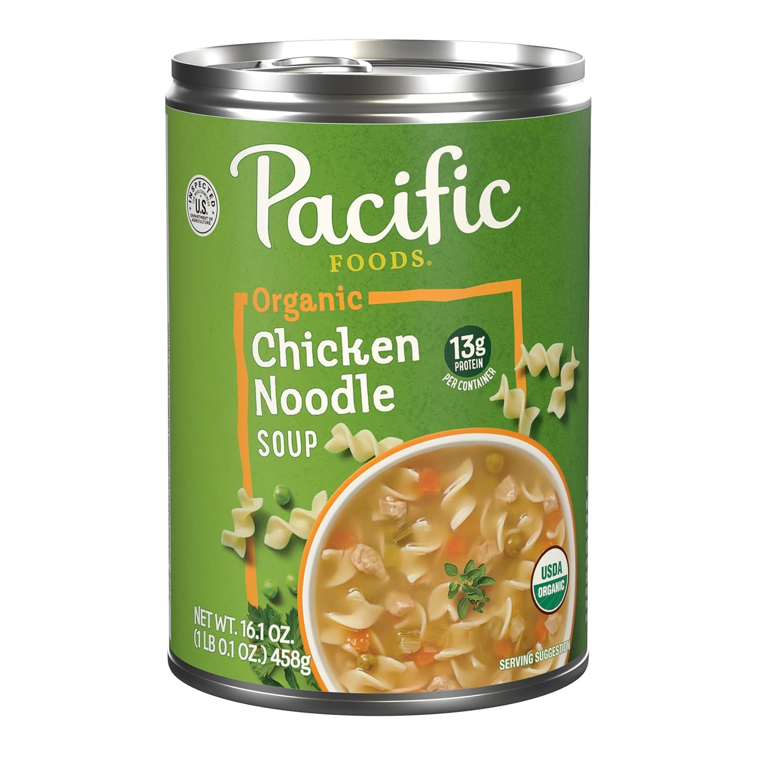Displays the core product clearly so shoppers can identify the brand, flavor, and packaging format of the soup they are purchasing. Shows the actual retail…