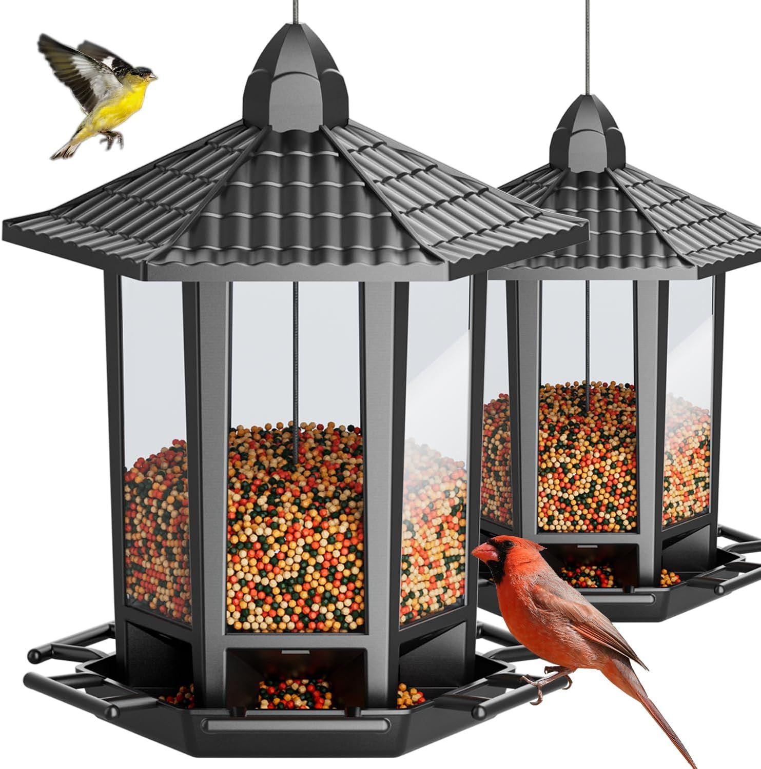 Birdream 2 Pack Bird Feeders for Outdoor Hanging