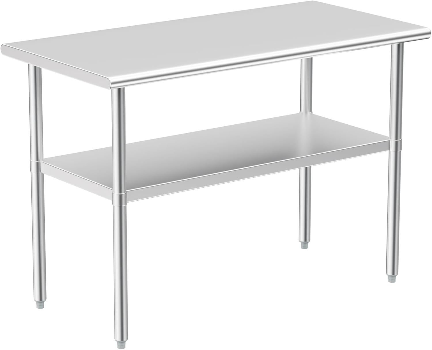 Displays the core product clearly on a white background to show the stainless steel construction, two-tier design, and adjustable feet for commercial or home…
