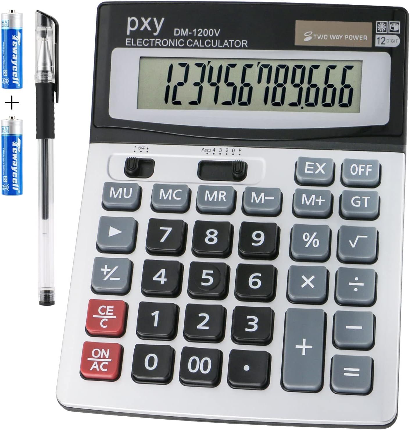 Shows the core product, a professional electronic calculator with large display and full keypad, to communicate its functionality and design to potential buyers. Demonstrates that the calculator…