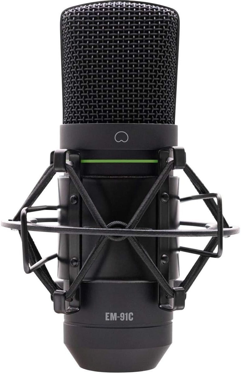 Displays the core product clearly on a white background to show the professional studio microphone with its mesh grille, shock mount suspension system, and model number, allowing shoppers to see the…