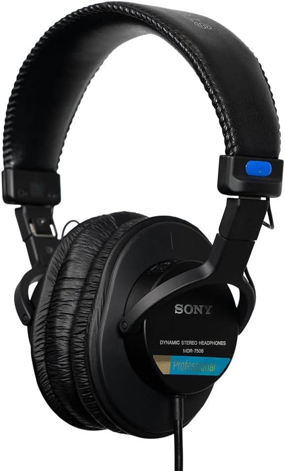 Displays the Sony MDR-7506 professional headphones clearly on a white background, allowing shoppers to see the product design, build quality, and key features like the padded headband and ear cups.…