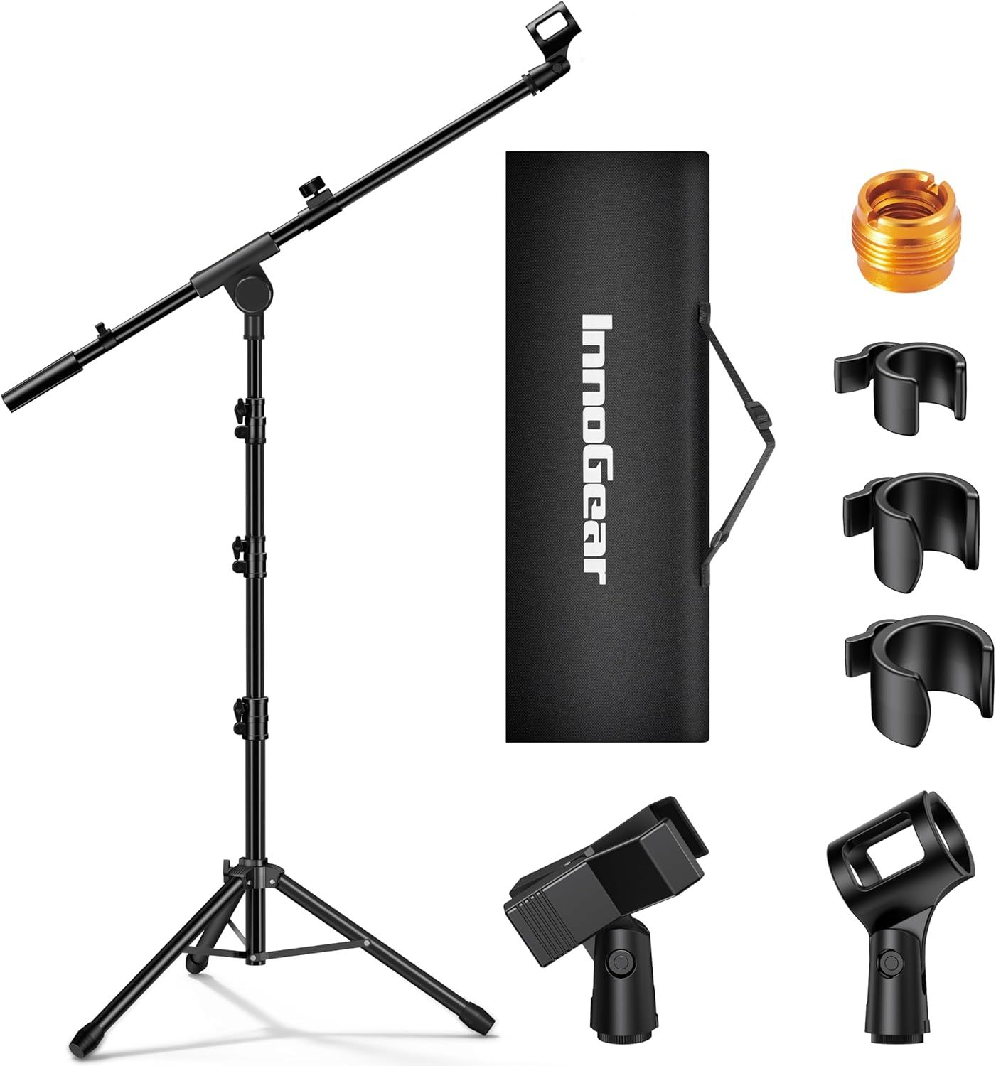 Displays the core microphone stand product along with all included accessories and components to show shoppers exactly what they will receive in the purchase.…